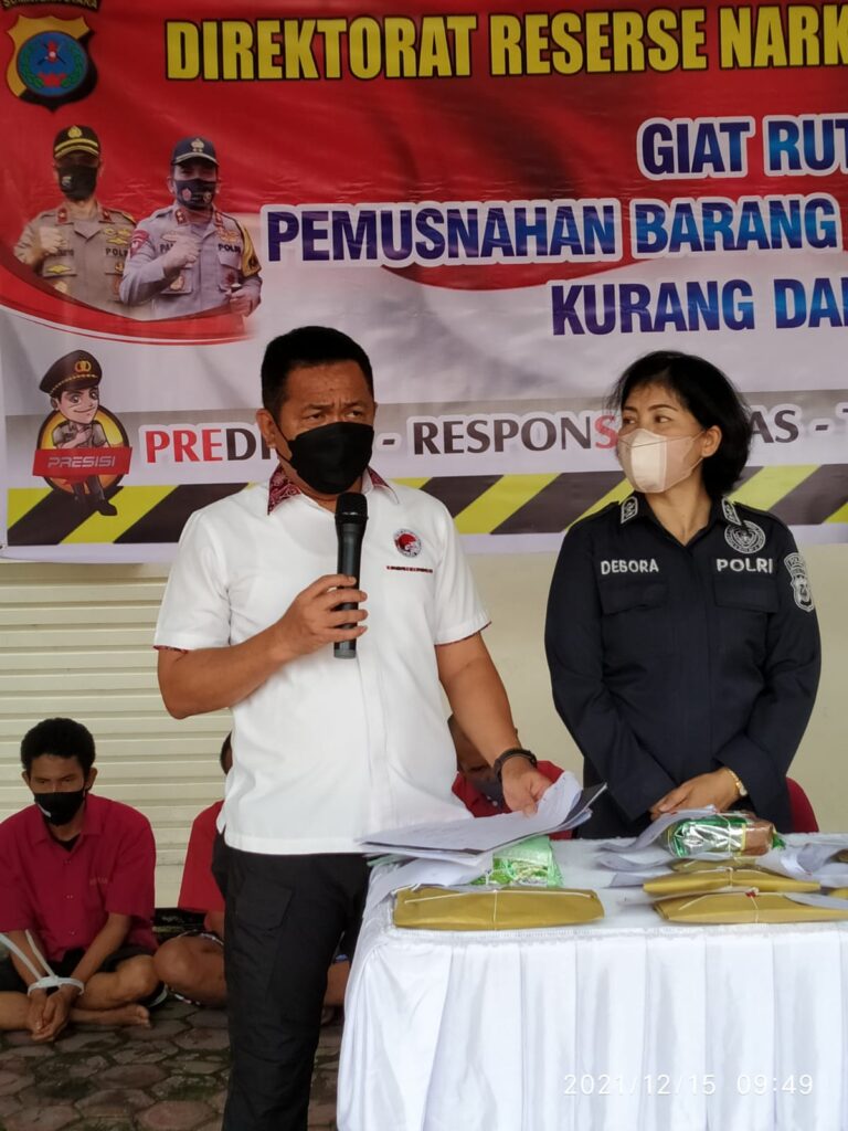 Ditres Narkoba Polda Sumut Musnahkan Barang Bukti Narkoba
