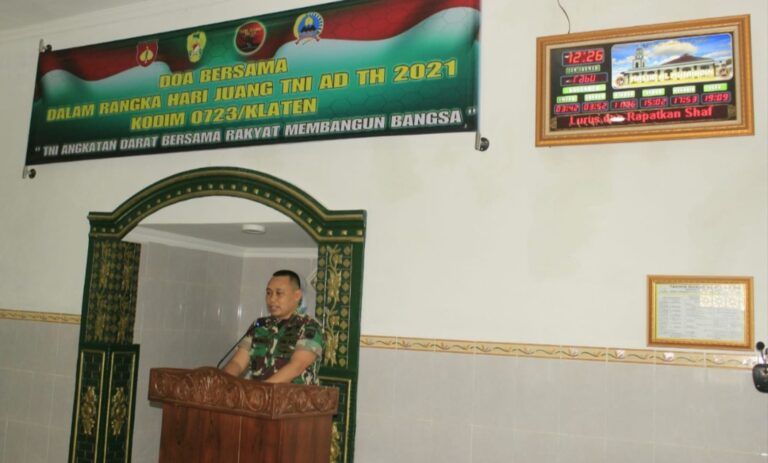 Dandim 0723 Klaten Pimpin Doa Bersama Dalam Rangka Peringati Hari Juang TNI – AD