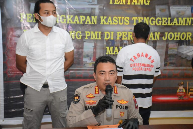 Tim Ditreskrimum polda kepri yang juga subsatgas Gakkum OPS Misi kemanusiaan internasional kembali berhasil Amankan tersangka jaringan pengiriman PMI ILegal
