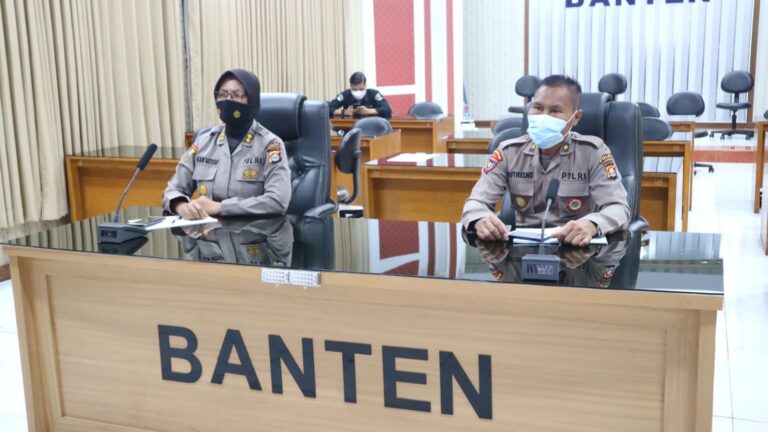 Polda Banten Ikuti Zoom Meeting Rakor Evaluasi PPKM Dengan Pimpinan Menko Marves