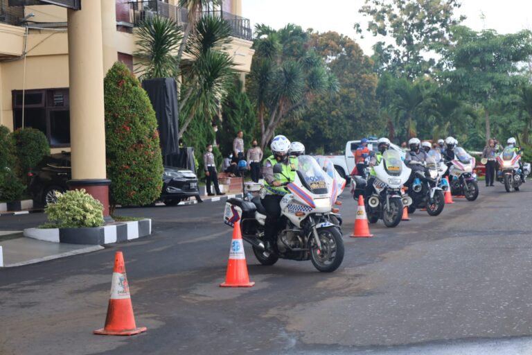 Polda Banten Gelar latihan Pengawalan Dalam Rangka Program Lancar Ambulance Koe, Selamat Pasien Koe