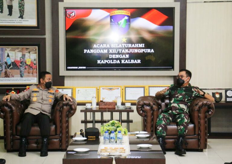 Pererat Sinergitas, Pangdam XII/Tpr Terima Kunjungan Perdana Kapolda Kalbar