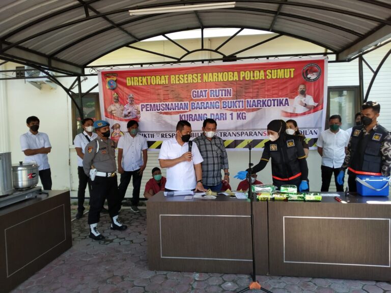 Polda Sumut Musnahkan Barang Bukti Sabu