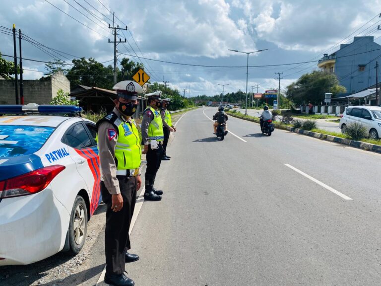 Cegah Pelanggaran dan Kecelakaan Lalu Lintas Sat Lantas Polres Bangka Lakukan Patroli