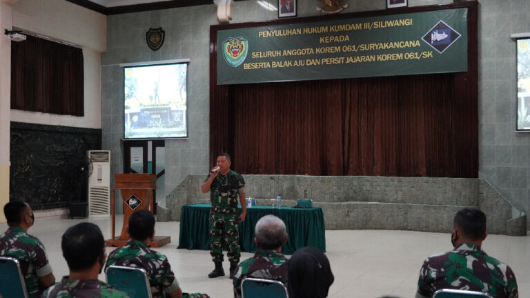 Korem 061/Sk Gelar Penyuluhan Hukum Bagi Prajurit
