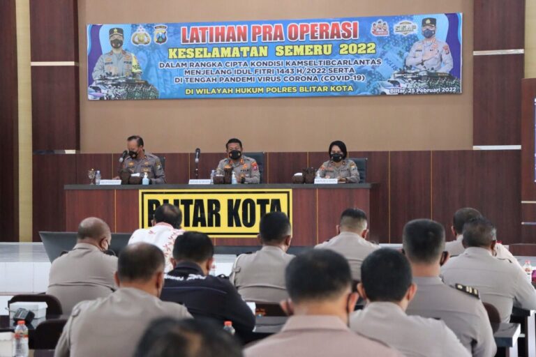 Jelang Operasi Keselamatan Semeru Tahun 2022, Polres Blitar Kota Gelar Lat Pra Ops