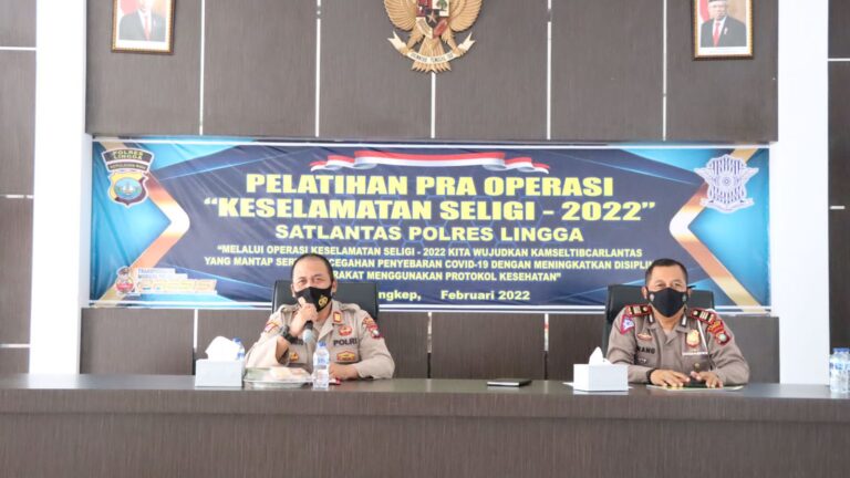 Maksimalkan Operasi Keselamatan Seligi 2022, Polres Lingga Laksanakan Latihan Pra Ops