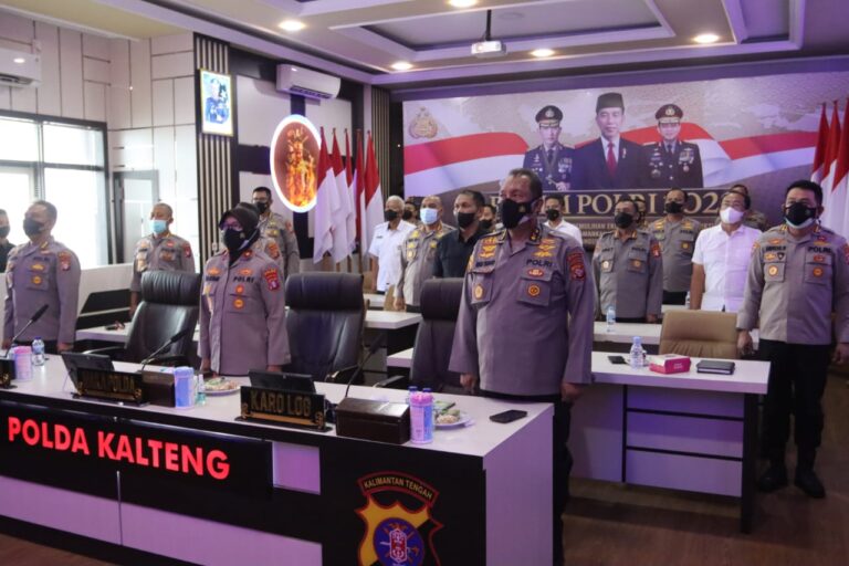 Dipimpin Kapolri, Wakapolda Kalteng Hadiri Rapim Polri 2022 Secara Virtual
