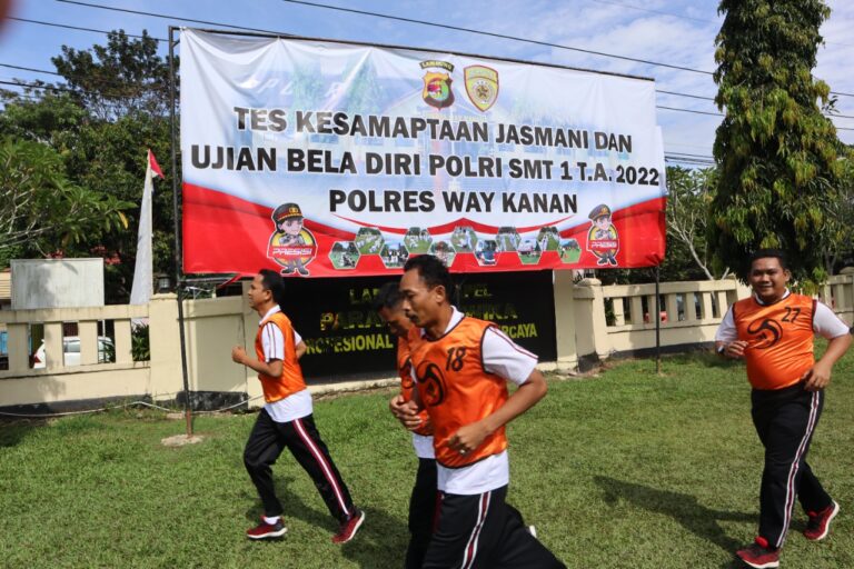 Polres Way Kanan Gelar Tes Kesamaptaan Jasmani Semester 1 T.A. 2022