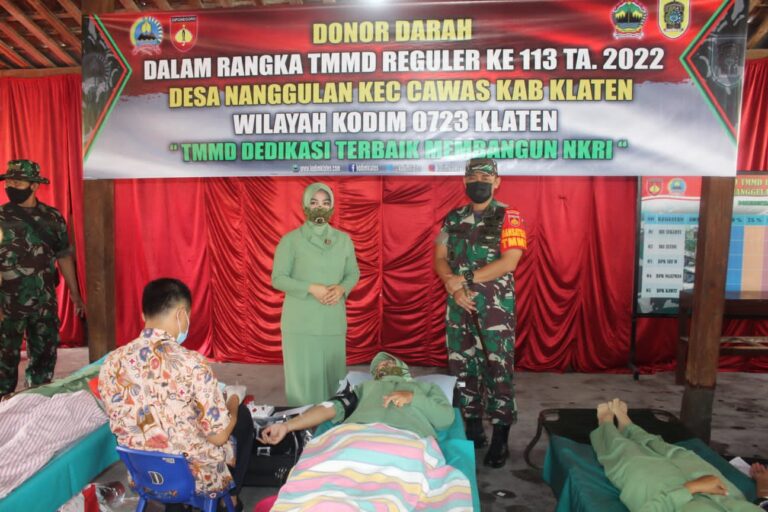Donor Darah PMI Di Lokasi TMMD Reg 113 Kodim Klaten