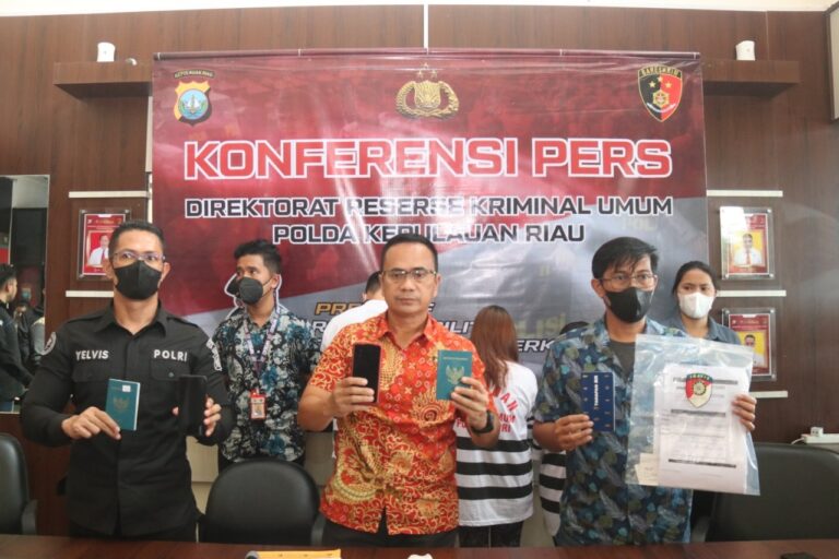 DIT RESKRIMUM POLDA KEPRI BERHASIL AMANKAN TIGA ORANG TERSANGKA TINDAK PIDANA PERDAGANGAN ORANG