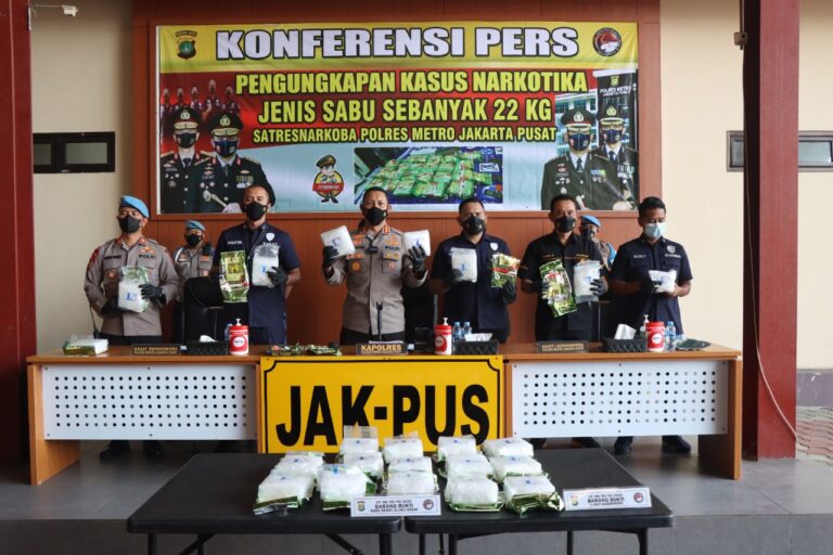 22 Kg Sabu Senilai 30 Miliyar 800 juta Rupiah diungkap Polres Jakpus