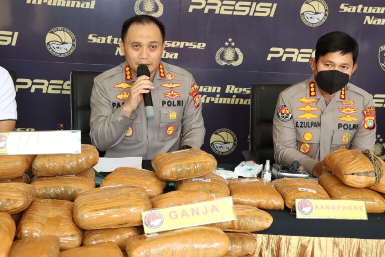 Sebanyak 150 Paket dengan Berat 137 Kilogram Ganja Kering Siap Edar diamankan Polisi