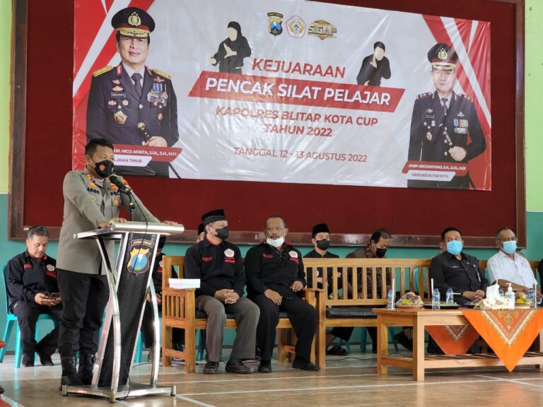 Polres Blitar Kota Adakan Kejuaraan Pencak Silat Pelajar Kapolres Cup 2022