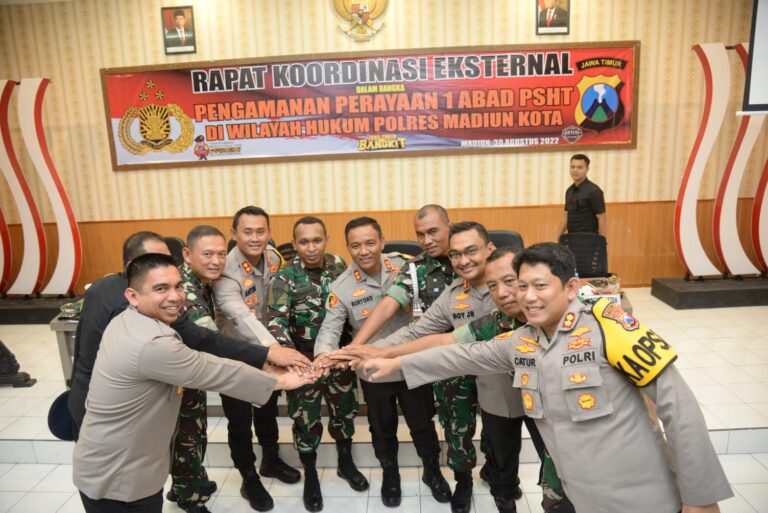 Jelang Perayaan Satu Abad PSHT Polres Madiun Kota Gelar Rakord Eksternal