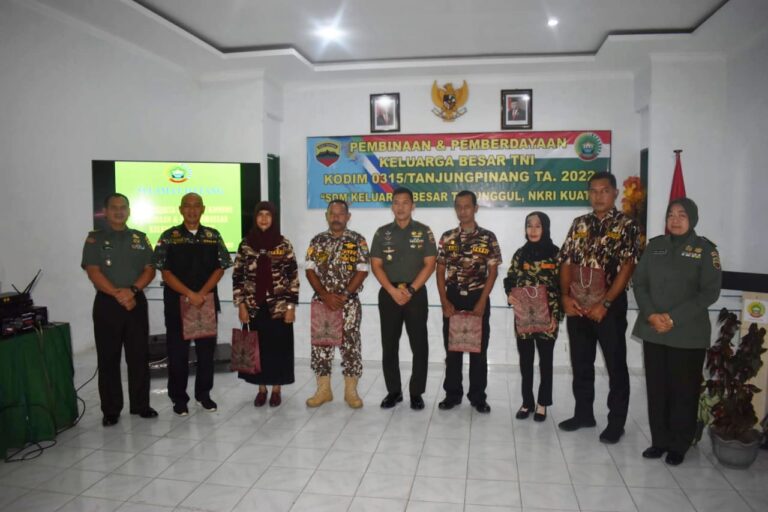 Guna Mendukung Tugas Pokok TNI AD, Kodim 0315/Tanjungpinang Gelar Pembinaan dan Pemberdayaan Keluarga Besar TNI TA. 2022