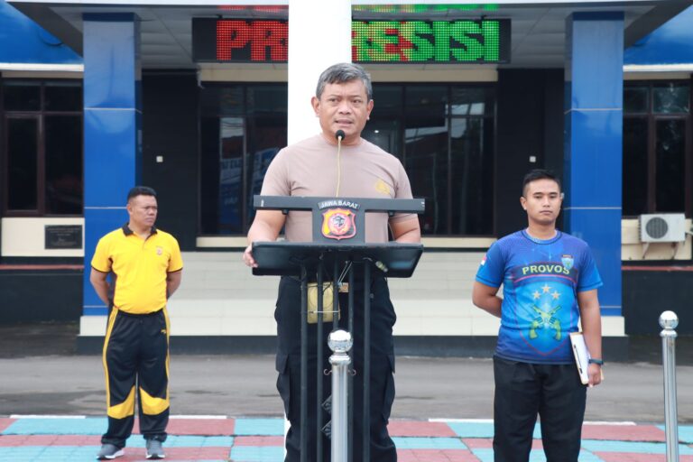 Saat Apel Olahraga Pagi, Kabag Ops Polres Majalengka Serukan Pola Hidup Sehat Pada Seluruh Personil