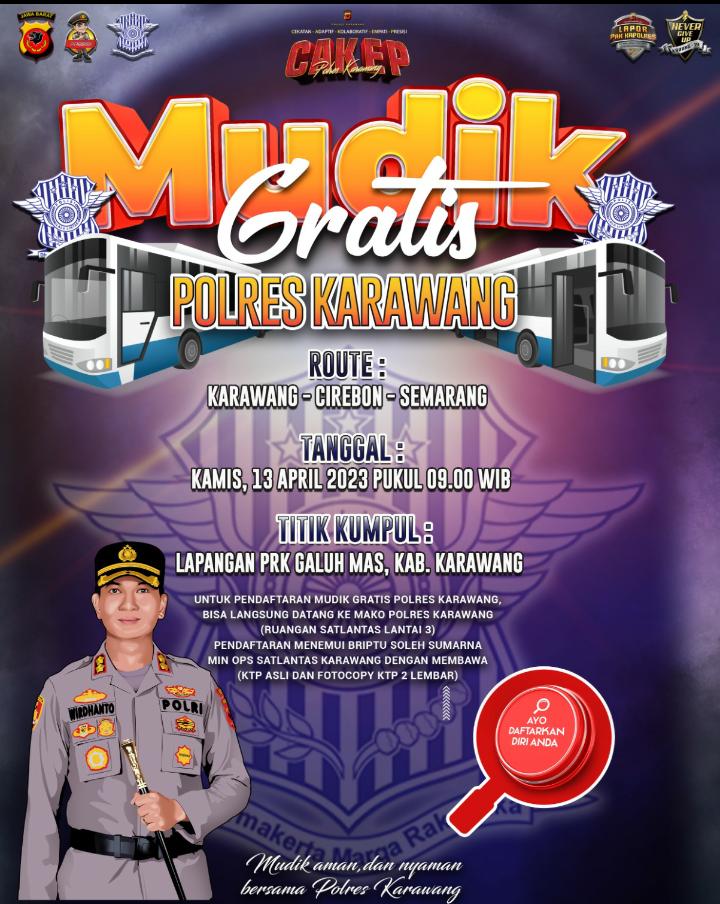 Polres Karawang Siapkan Mudik Gratis Bagi Masyarakat Karawang