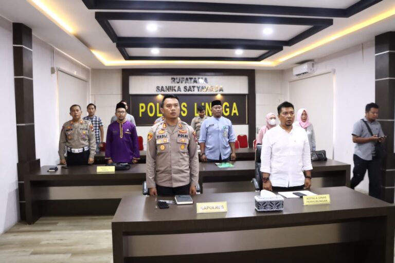 Kapolres Lingga Bersama Stakeholder Ikuti Vicon Divisi Humas Polri Jelang Mudik Lebaran 2023