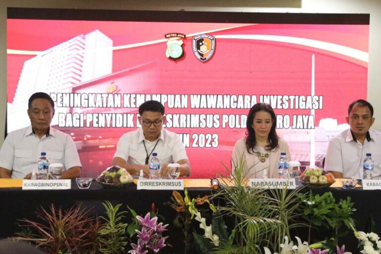 Ditreskrimsus Polda Metro Jaya Gelar Pelatihan Wawancara Investigasi