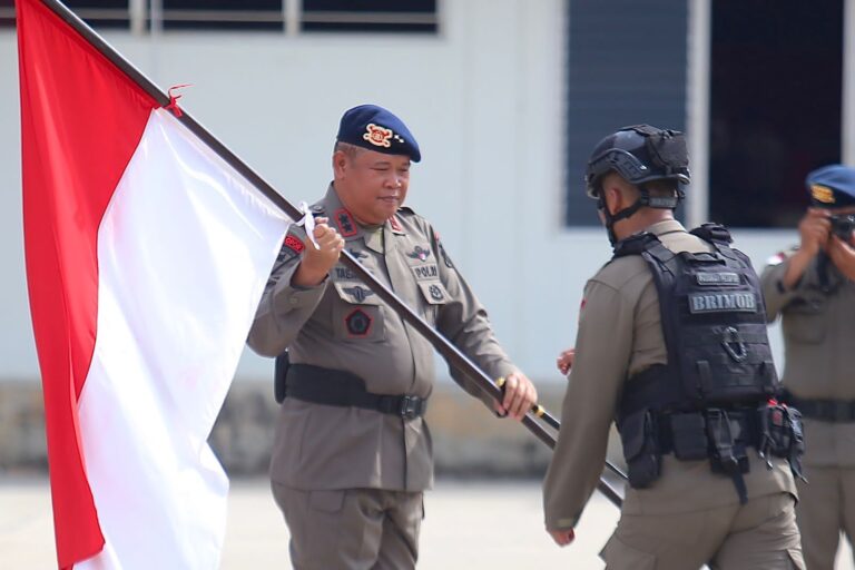 Upacara Penyambutan Kompi Purna Tugas Satuan Brimob Polda Kepri BKO Papua Dalam Rangka Satgas Ops Amo.E.T.A 2022