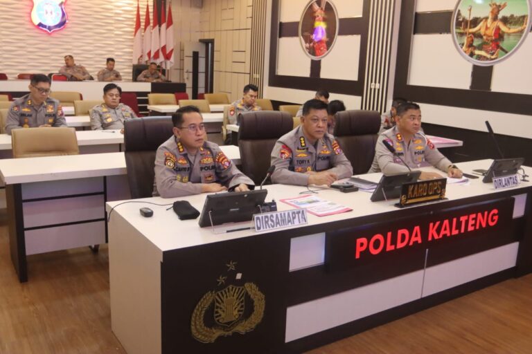 Secara Virtual, Polda Kalteng Ikuti Rapat Bahas Kesiapan Menjelang Idul Fitri 1444 H