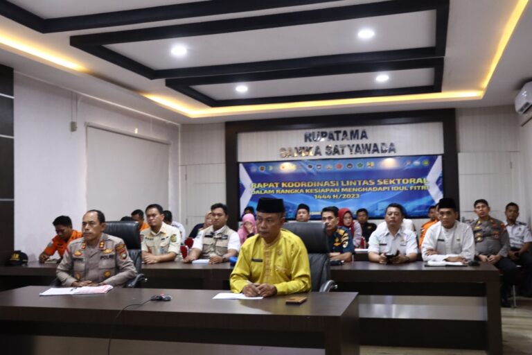 Jelang Idul Fitri Tahun 2023, Polres Lingga Bersama Forkopimda Ikuti Rakor Lintas Sektoral
