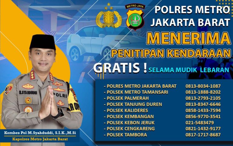 Mudik Lebaran, Polres Metro Jakarta Barat Buka Layanan Penitipan Kendaraan
