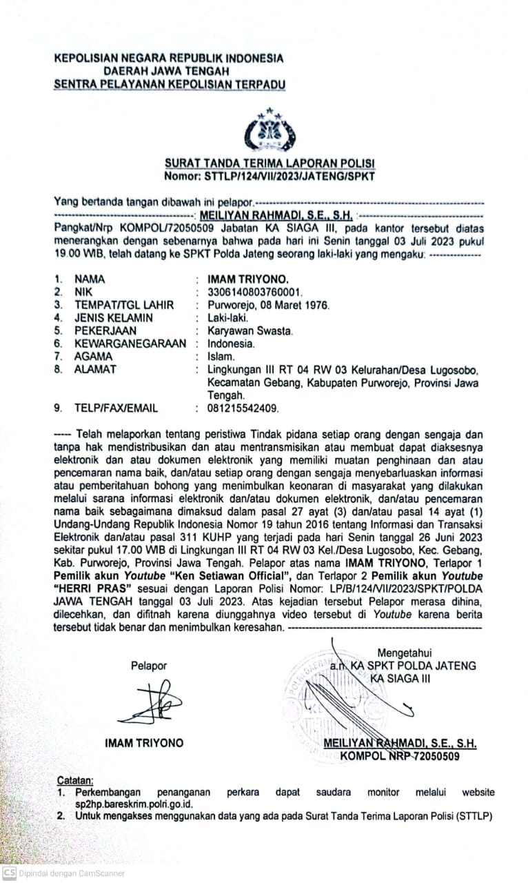 Puluhan Wali Santri Al Zaytun Laporkan Ken Setiawan ke Polda Jateng