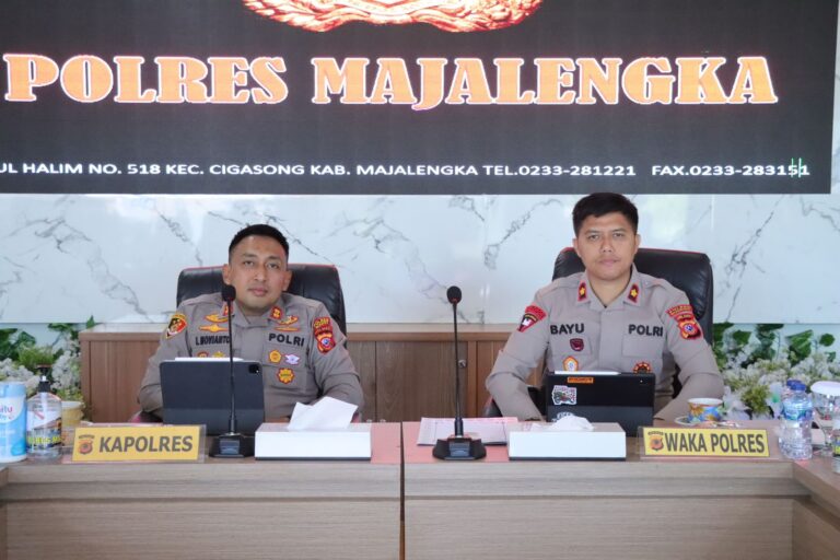 Polres Majalengka ikuti Vicon Sosialisasi Program Quick Wins Presisi