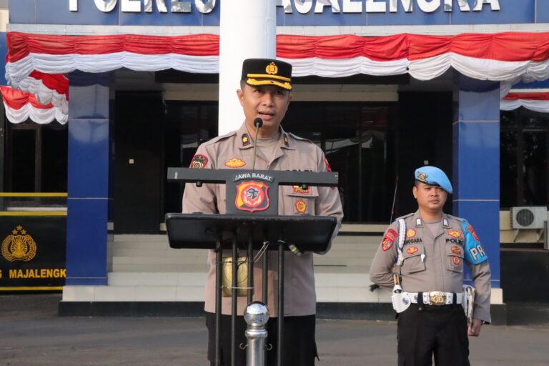 Kabag SDM Polres Majalengka Memimpin Apel Kesiapan Pengamanan Kunker Pangdam dan Kapolda di Kertajati