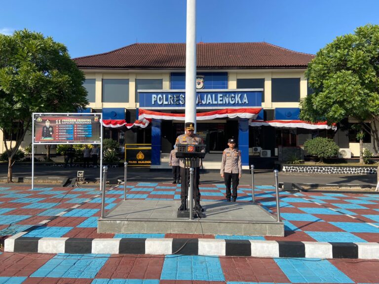 Kapolres Majalengka Memimpin Apel Pagi untuk Menjaga Kondusifitas dan Kesiapan Pemilu