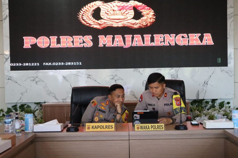 Kapolres Majalengka Ikuti Rakernis TA 2023 Secara Virtual untuk Mewujudkan Sinergi Harkamtibmas dalam Pengamanan Pemilu 2024
