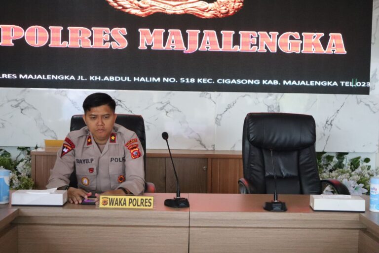 Polres Majalengka Hadiri Kegiatan Taklimat Akhir Audit Kinerja Itwasum Polri tahap II Tahun Anggaran 2023 melalui Video Conference