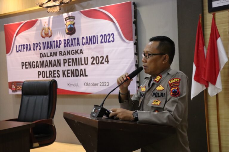 Dalam Rangka Pengamanan Pemilu 2024, Polres Kendal Gelar Latpra OPS Mantab Brata Candi 2023