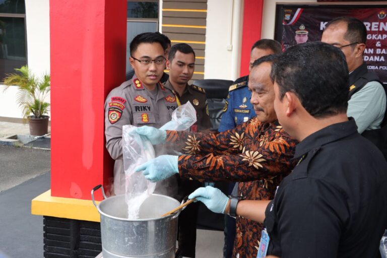 Polres Bintan Musnahkan Barang Bukti Narkotika Jenis Sabu-Sabu