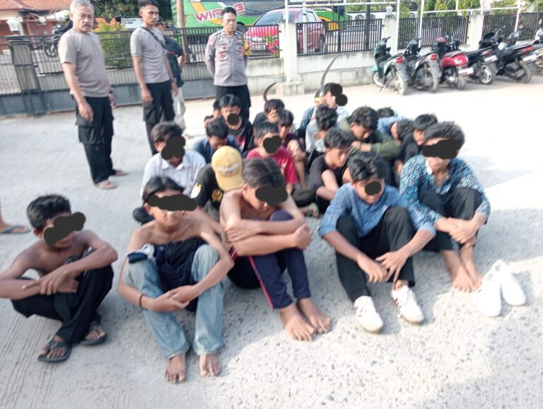 Polsek Lohbener Berhasil Menggagalkan Tawuran Pelajar, 22 Orang Diamankan