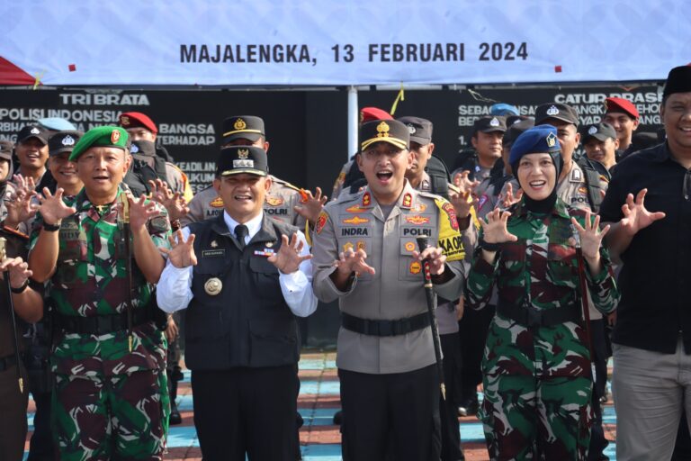 Polres Majalengka Gelar Apel Pergeseran Pasukan Pengamanan TPS Pemilu 2024
