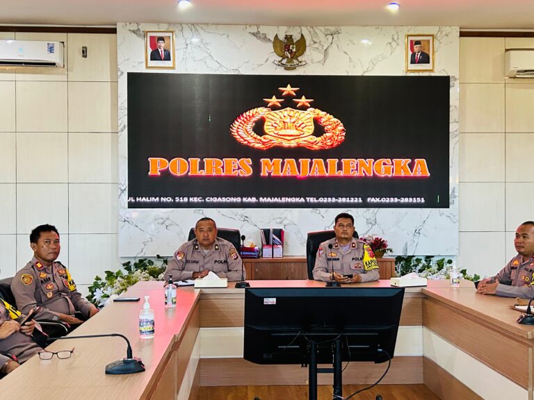 Polres Majalengka Ikuti Zoom Meeting Anev Bulanan Program Beyond Trust Presisi TW I Tahun 2024