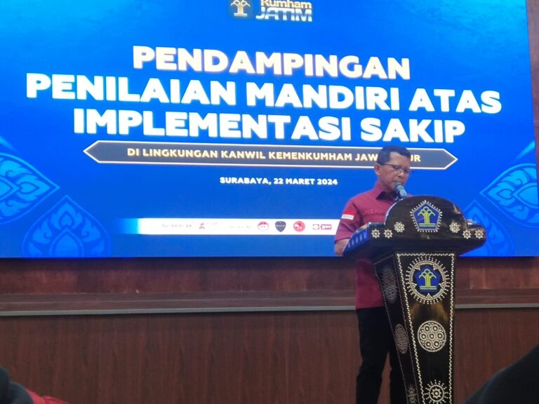 Lapas Kediri Ikuti Pendampingan Penilaian Mandiri Atas Implementasi SAKIP di Kanwil Kemenkumham Jawa Timur