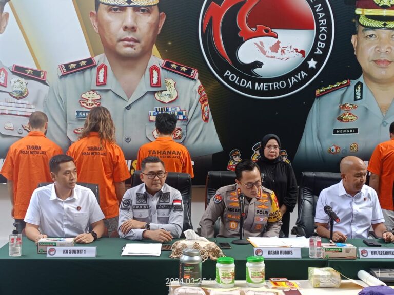 Polda Metro Jaya Bersama Bea dan Cukai Tangkap Pelaku Peredaran Gelap Narkoba Jaringan Internasional