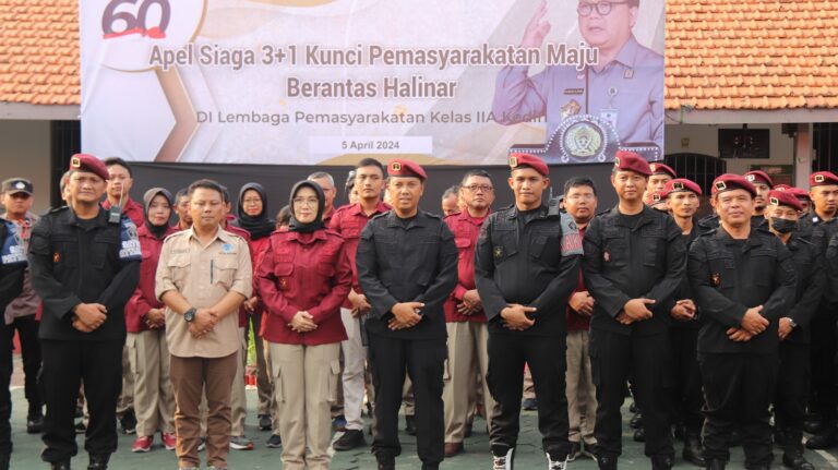 Lapas Kediri Gelar Apel Siaga 3 + 1 (Berantas Halinar) Bersama APH