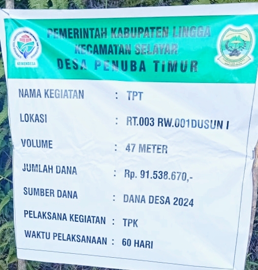 Proyek Pembangunan TPT Desa Penuba Timur Menjadi Trending Topic Saat Ini
