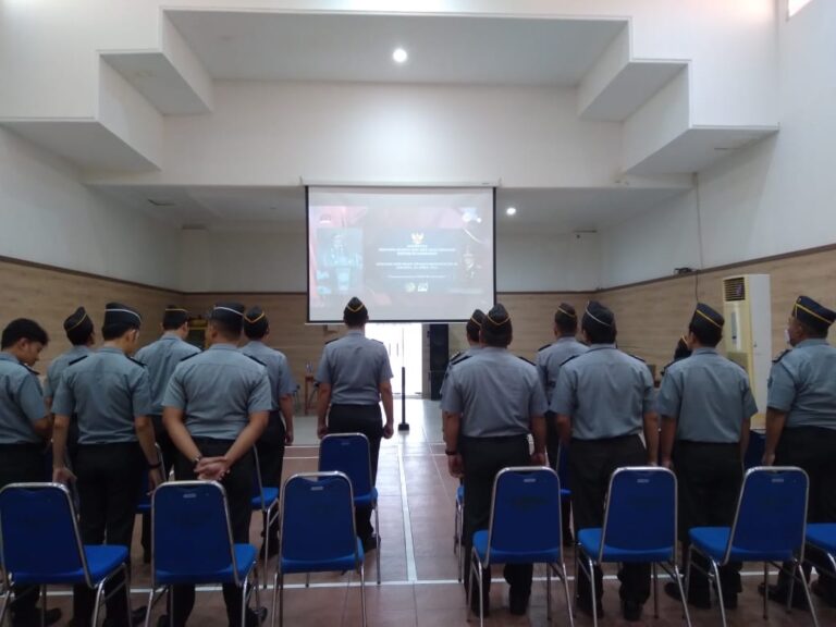 Lapas Kediri ikuti Upacara Hari Bakti Pemasyarakatan Ke-60 bersama Menkumham