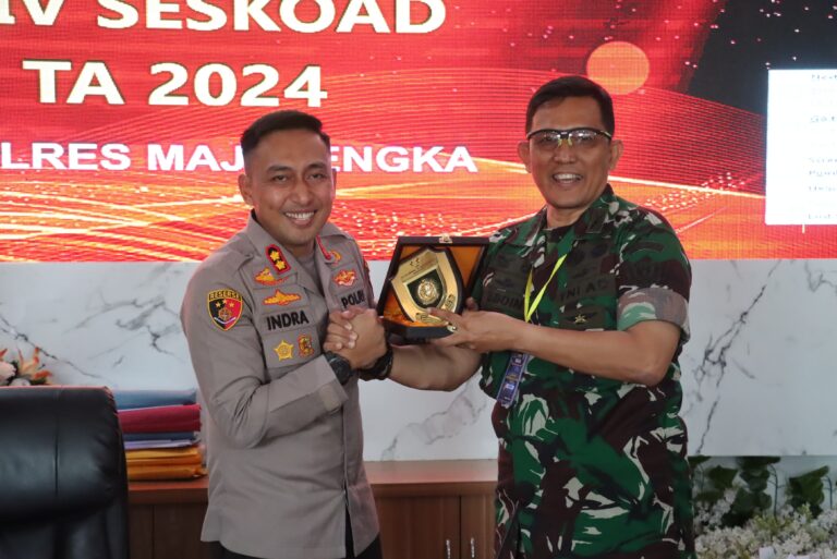 Kapolres Majalengka Menyambut Langsung Pasis Seskoad Dikreg LXIV Tahun Anggaran 2024 di Polres Majalengka