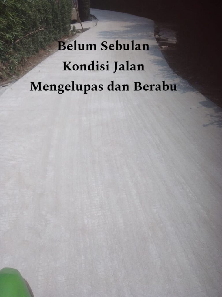 Asjad! Baru Dua Pekan Rabat Beton Desa Seuat Jaya Retak dan Melupas, Diduga Berkeinginan Untung Besar