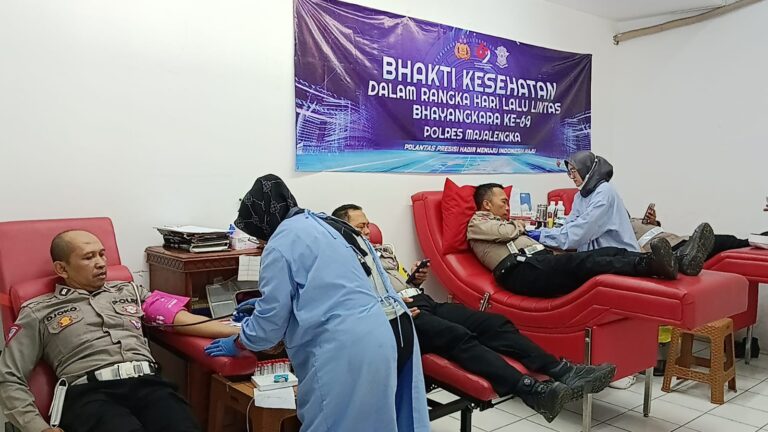 Satlantas Polres Majalengka Gelar Donor Darah Peringati Hari Lalu Lintas Bhayangkara ke-69