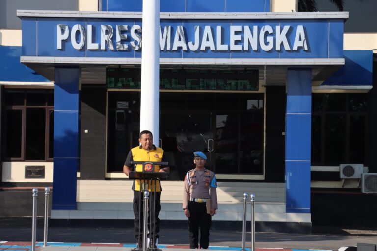 Kabag Ren Polres Majalengka Pimpin Apel Olahraga Pagi di Lapangan Apel Polres Majalengka