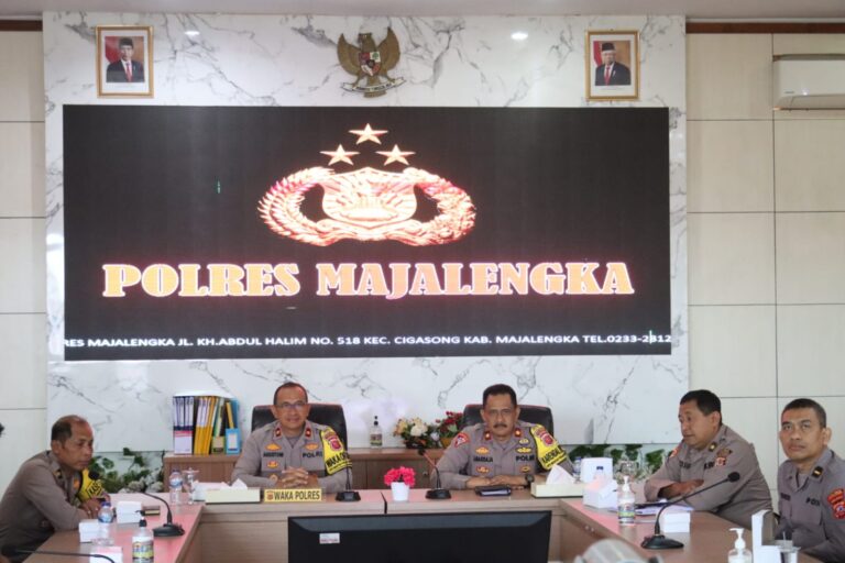 Wakapolres Majalengka Hadiri Vicon Taklimat Akhir Audit Kinerja Itwasum Polri 2024