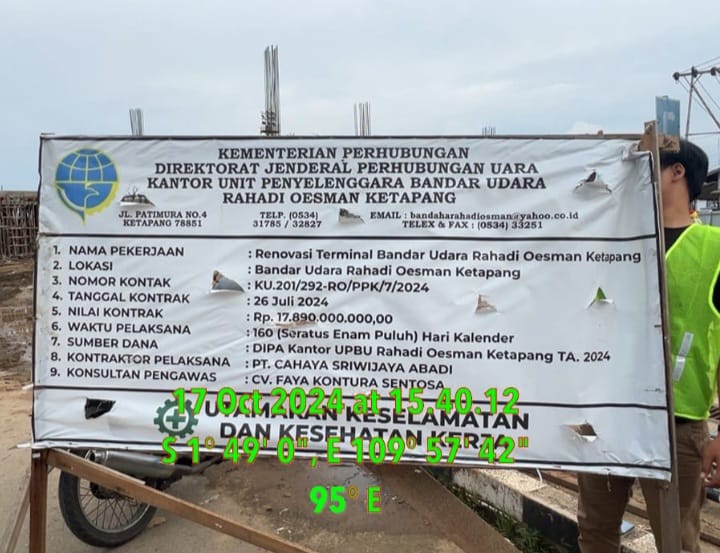 Diduga Sarat Dengan Penyimpangan, Rehab Bandar Rahadi Oesman Ketapang Tercium Menyengat